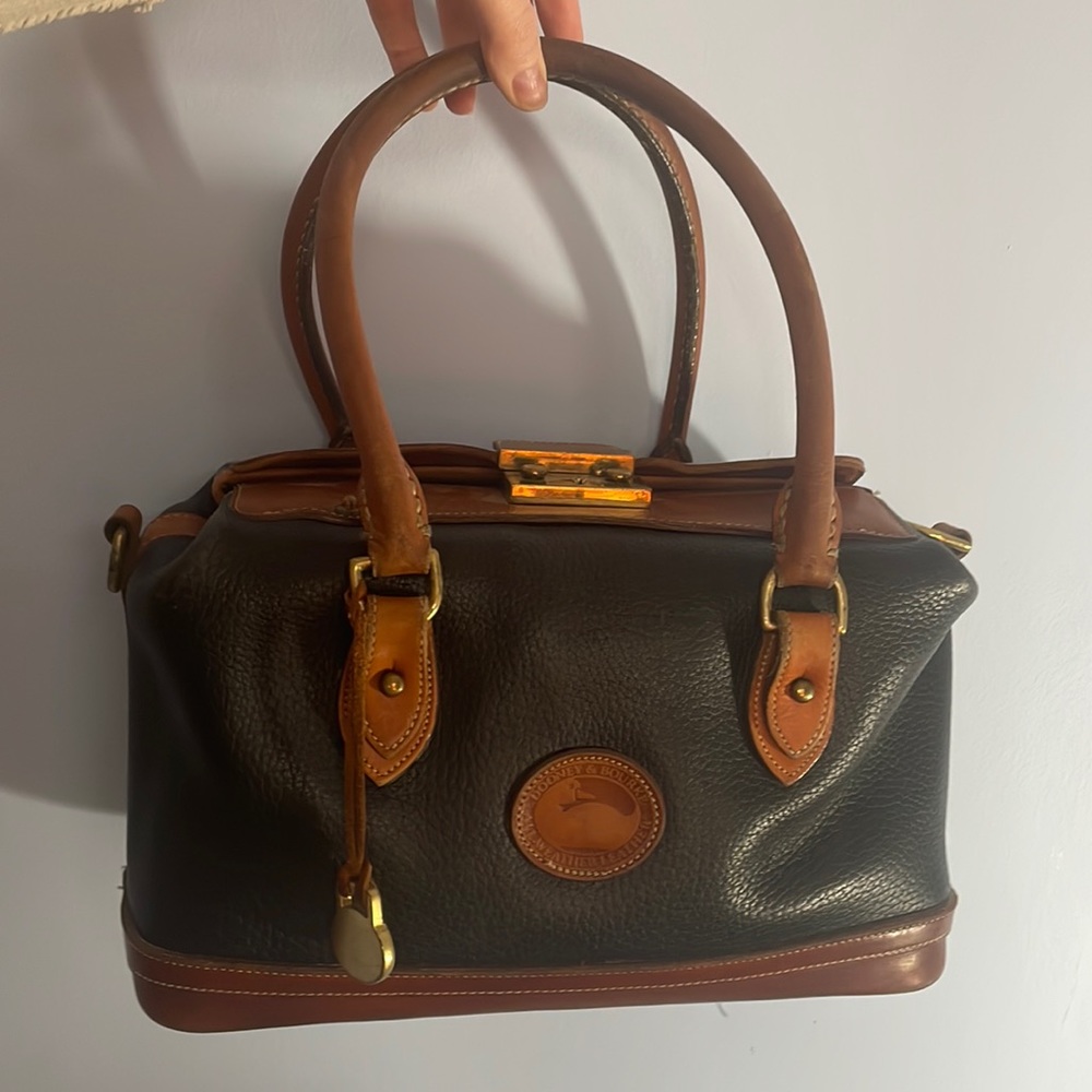 Dooney & Bourke Black and Brown Leather Satchel